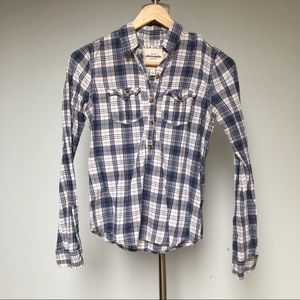 Abercrombie kids blue plaid shirt